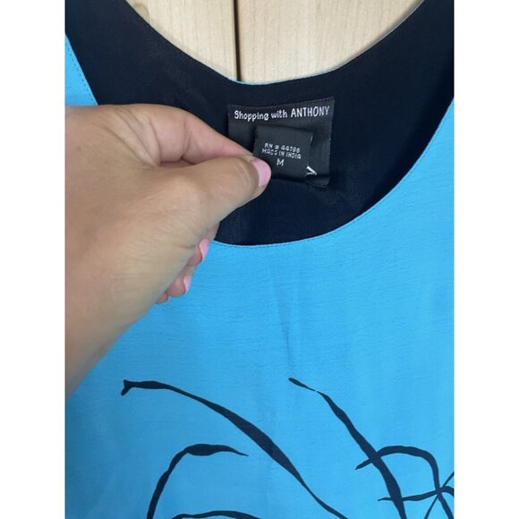 Anthony Marc Hankins Women's Blue Maxi Dress Sz XL Arttowear Lagen Look Summer - Picture 5 of 6